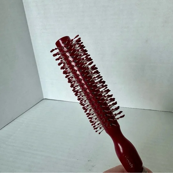 Vintage Goody Futura Round Hairbrush 1985 Comfor-Tip Bristles Red Tan Grip - Picture 5 of 14